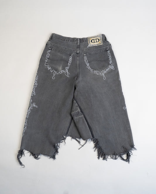 Cursive Stitch Fringe Tribo Pants