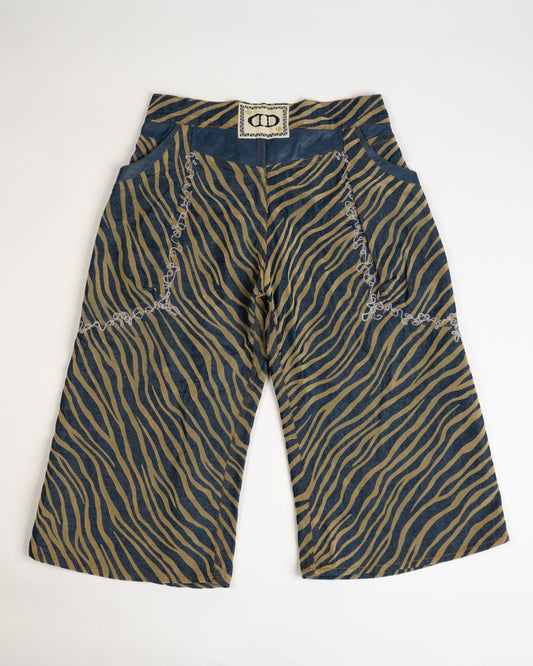 Velour Print Zebra Denim