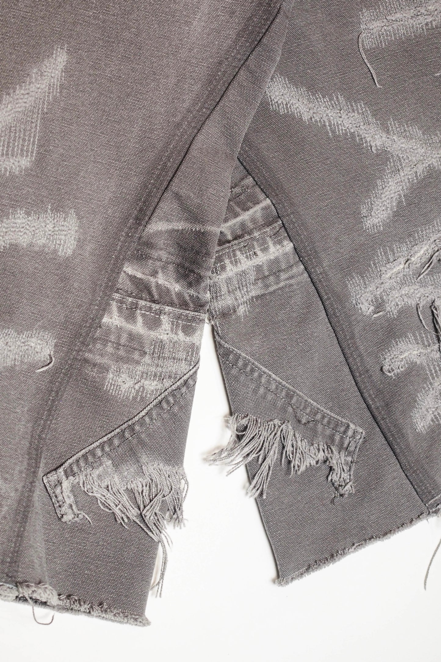 Monochrome Fringe Double Knee Pants