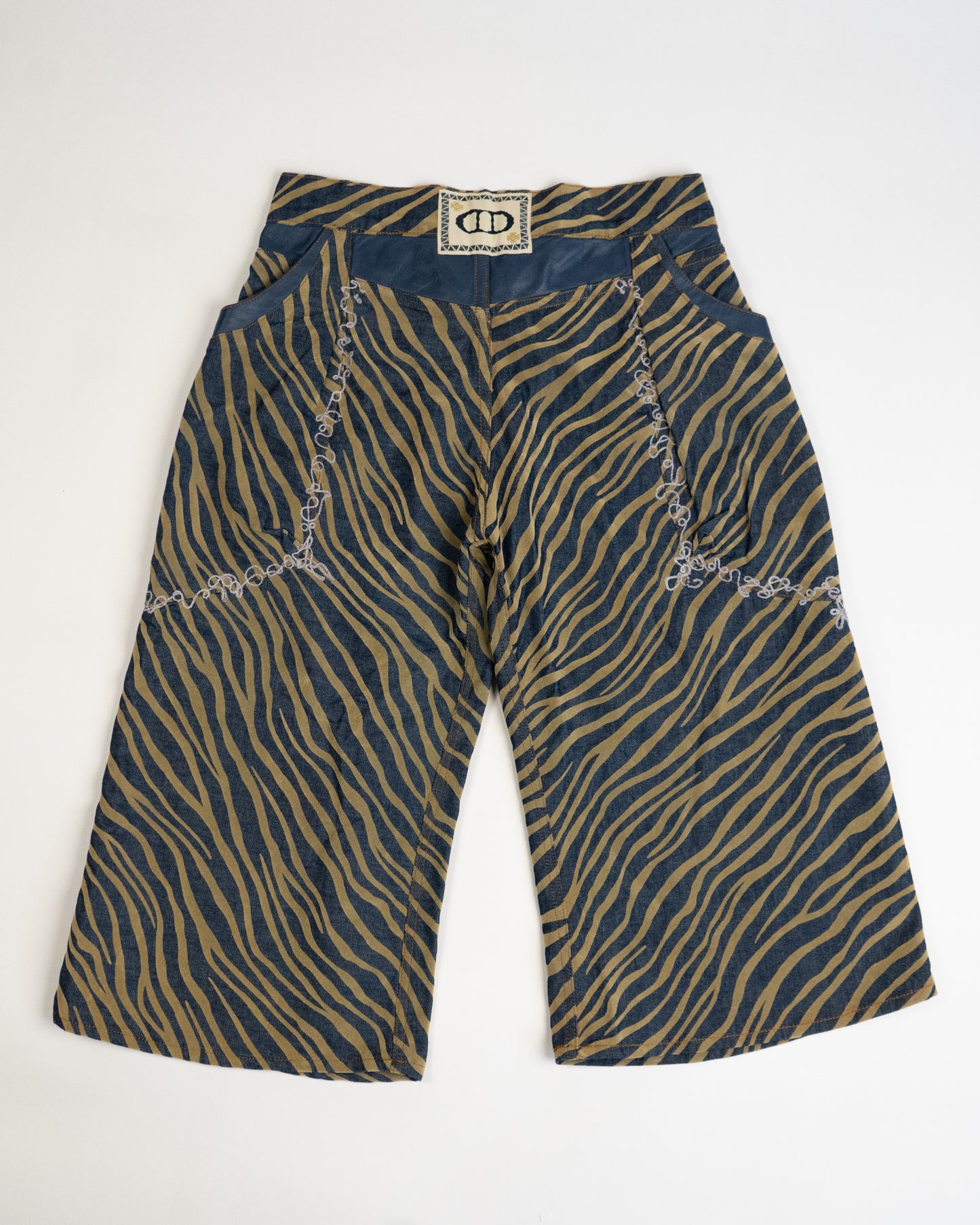 Velour Print Zebra Denim